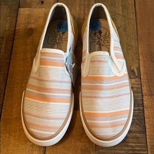 Striped slip ons